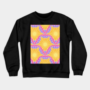 Purple & Yellow Starburst Scales Crewneck Sweatshirt